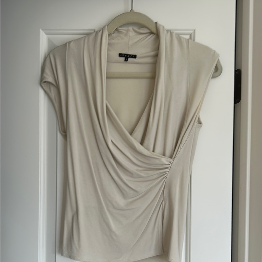 Elegant Cream Drape Top